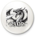 printfashion Sárkány - Kitűző, hűtőmágnes - Fehér (15184337)