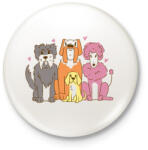 printfashion Kutyák - Kitűző, hűtőmágnes - Fehér (11763553)