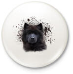 printfashion eurázsiai kutya - Kitűző, hűtőmágnes - Fehér (3081420)