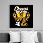 printfashion Cheers & Beers - 40 - Vászonkép - Fekete (6656987)