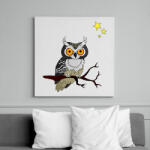 printfashion bagoly - Vászonkép - Fehér (6639769)
