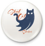 printfashion Ghost Cat Shadow - Kitűző, hűtőmágnes - Fehér (16856435)