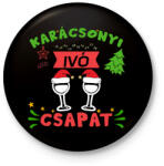 printfashion Karácsonyi ivó csapat - Kitűző, hűtőmágnes - Fekete (10944657)