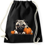 printfashion mopsz tökkel - Sportzsák, Tornazsák - Fekete (14544358)