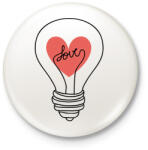 printfashion Szerelem villanykörte - Kitűző, hűtőmágnes - Fehér (6538812)