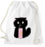 printfashion Fekete cica - Sportzsák, Tornazsák - Fehér (7648681)