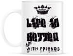 printfashion az élet jobb barátokkal - Bögre - Fehér (1761121)