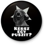 printfashion Kérsz egy puszit? - Kitűző, hűtőmágnes - Fekete (15645394)