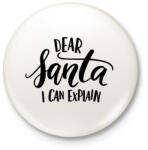 printfashion Dear Santa - Kitűző, hűtőmágnes - Fehér (3078424)