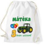 printfashion Traktoros szülinap - Sportzsák, Tornazsák - Fehér (1029031)