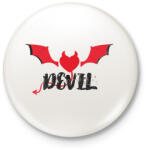 printfashion DEVIL - Kitűző, hűtőmágnes - Fehér (3083730)