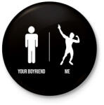 printfashion Your Boyfriend - Me - Zyzz Gym - Kitűző, hűtőmágnes - Fekete (6357467)