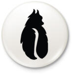 printfashion fekete kávébabcica - Kitűző, hűtőmágnes - Fehér (10811645)