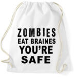 printfashion A zombik agyat esznek! - Sportzsák, Tornazsák - Fehér (1846912)