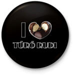 printfashion I love Túró rudi - Kitűző, hűtőmágnes - Fekete (11776175)