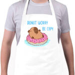 printfashion Donut worry be capy (kék) - Kötény - Fehér (13814636)