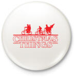 printfashion Stranger Things Karácsony piros - Kitűző, hűtőmágnes - Fehér (5255066)
