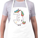 printfashion 3 éves unikornis - Kötény - Fehér (11807423)