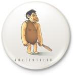 printfashion ősember - Kitűző, hűtőmágnes - Fehér (3077073)