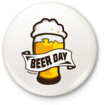 printfashion Beer day - everyday - Kitűző, hűtőmágnes - Fehér (10590995)
