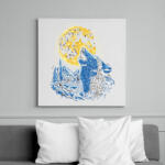 printfashion Farkas vonyítás - Vászonkép - Fehér (11660560)