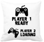 printfashion Player 1, Player 2 - Kismama - Párnahuzat, Díszpárnahuzat - Fehér (7055992)