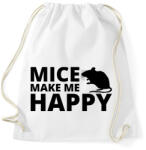 printfashion Mice make me happy - Sportzsák, Tornazsák - Fehér (13439831)