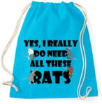 printfashion Need rats - Sportzsák, Tornazsák - Surf blue (13463831)
