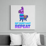 printfashion Eat Sleep Loot Repeat - Vászonkép - Fehér (6628879)