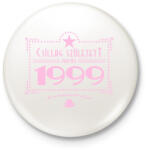 printfashion csillag-1999-pink - Kitűző, hűtőmágnes - Fehér (3076677)
