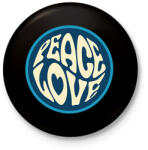 printfashion Love and Peace - Hippie - Kitűző, hűtőmágnes - Fekete (7108791)