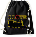 printfashion I love train - Sportzsák, Tornazsák - Fekete (7682592)