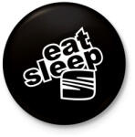 printfashion Eat Sleep Seat - Kitűző, hűtőmágnes - Fekete (3101026)