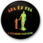 printfashion Apa és fia - Kitűző, hűtőmágnes - Fekete (3930728)
