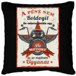 printfashion A pénz nem boldogít - Motoros minta - Párnahuzat, Díszpárnahuzat - Fekete (6363879)