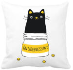 printfashion Antidepressant cat - Párnahuzat, Díszpárnahuzat - Fehér (11637392)