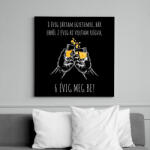 printfashion egyetemi evek - Vászonkép - Fekete (6655207)