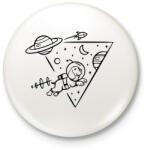 printfashion Űrkutya - Kitűző, hűtőmágnes - Fehér (3088617)