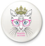 printfashion Cat princess - Kitűző, hűtőmágnes - Fehér (6071532)