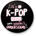 printfashion KPOP rajongó - Kitűző, hűtőmágnes - Fekete (3097221)