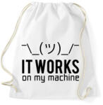 printfashion Az én gépemen működik - Sportzsák, Tornazsák - Fehér (1143887)