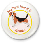 printfashion My best friend - Beagle - Kitűző, hűtőmágnes - Fehér (6297830)