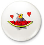 printfashion Parrot 1 - Kitűző, hűtőmágnes - Fehér (4824245)