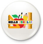 printfashion Hello Iskola - Kitűző, hűtőmágnes - Fehér (14085913)