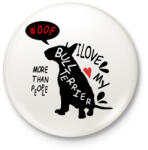 printfashion bull terrier love - Kitűző, hűtőmágnes - Fehér (3080489)