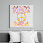printfashion Old hippies rule - Vászonkép - Fehér (7108843)