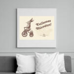 printfashion Kellemes Húsvétot - Biciklis nyúl - Vászonkép - Fehér (6640848)