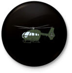 printfashion Helikopter - Kitűző, hűtőmágnes - Fekete (5277650)