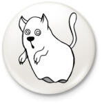 printfashion Szellem macska - Kitűző, hűtőmágnes - Fehér (3082957)