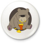 printfashion Mackó - Kitűző, hűtőmágnes - Fehér (3075371)